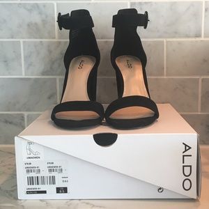 aldo black block heels